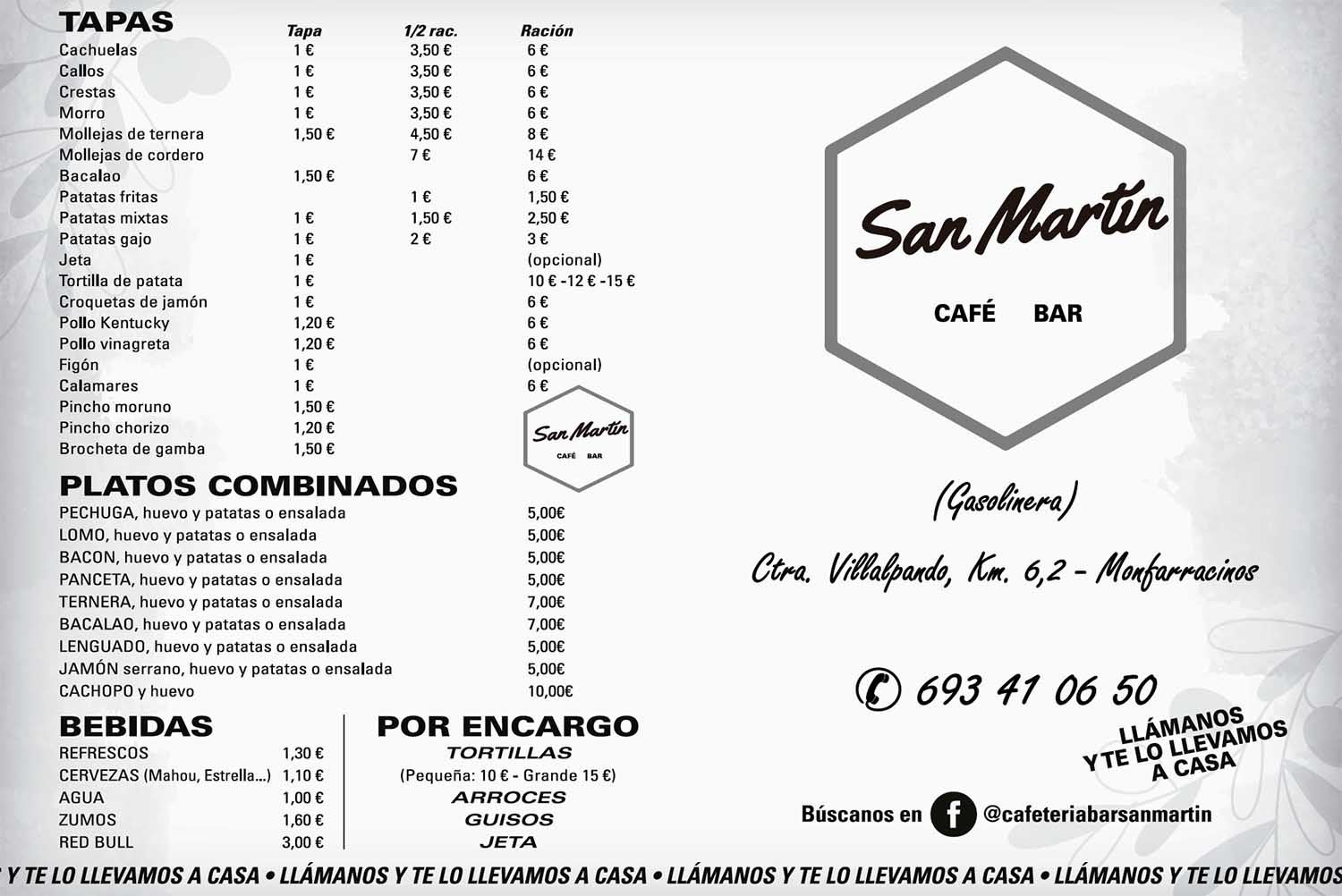 Café-Bar San Martín Monfarracinos. Zamora para llevar. Zamoraparallevar.es